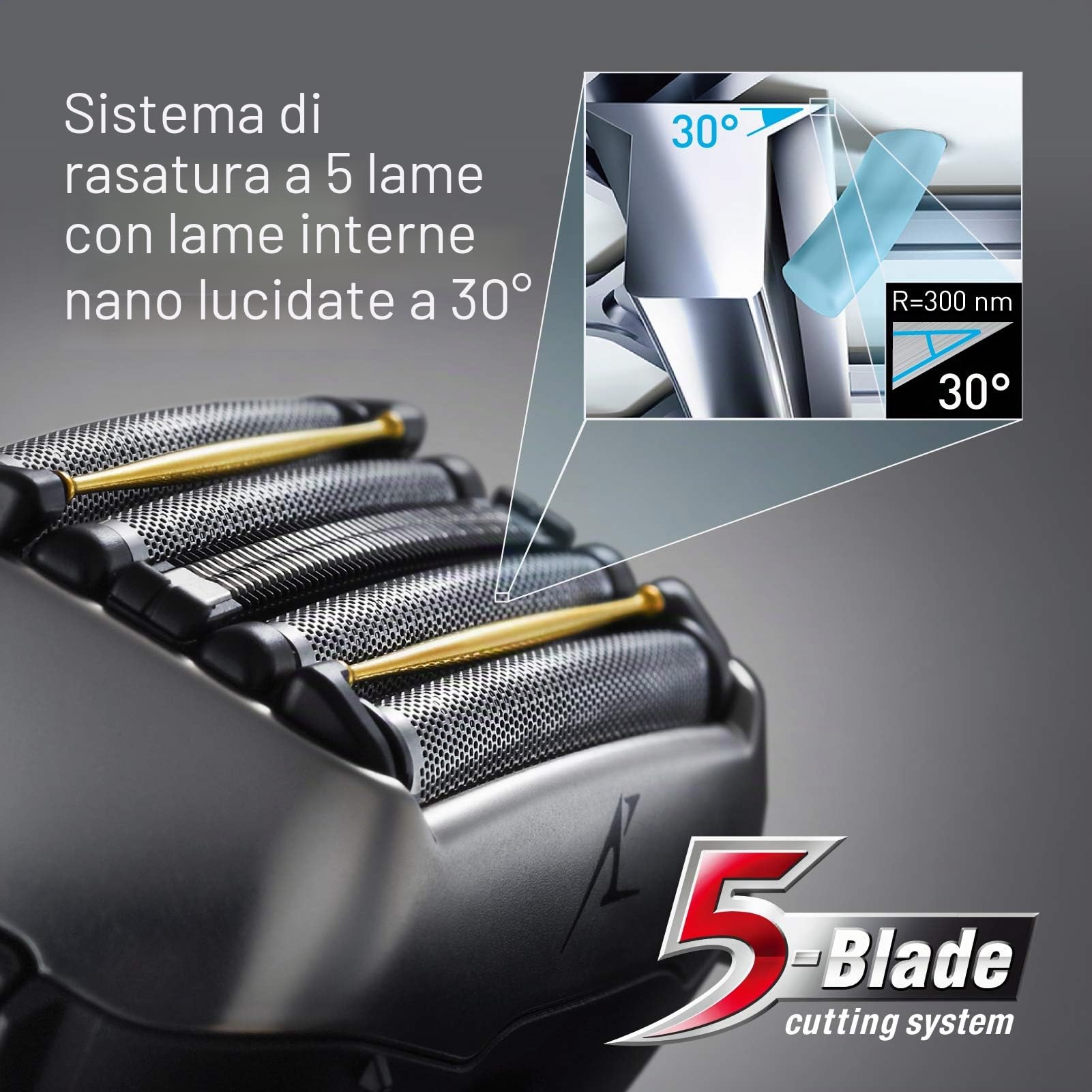 Panasonic WES9181Y1361 - Pellicola di ricambio per rasoio serie 900 ES-LV9U, ES-LV6U, 5 lame per rasoio a secco e bagnato