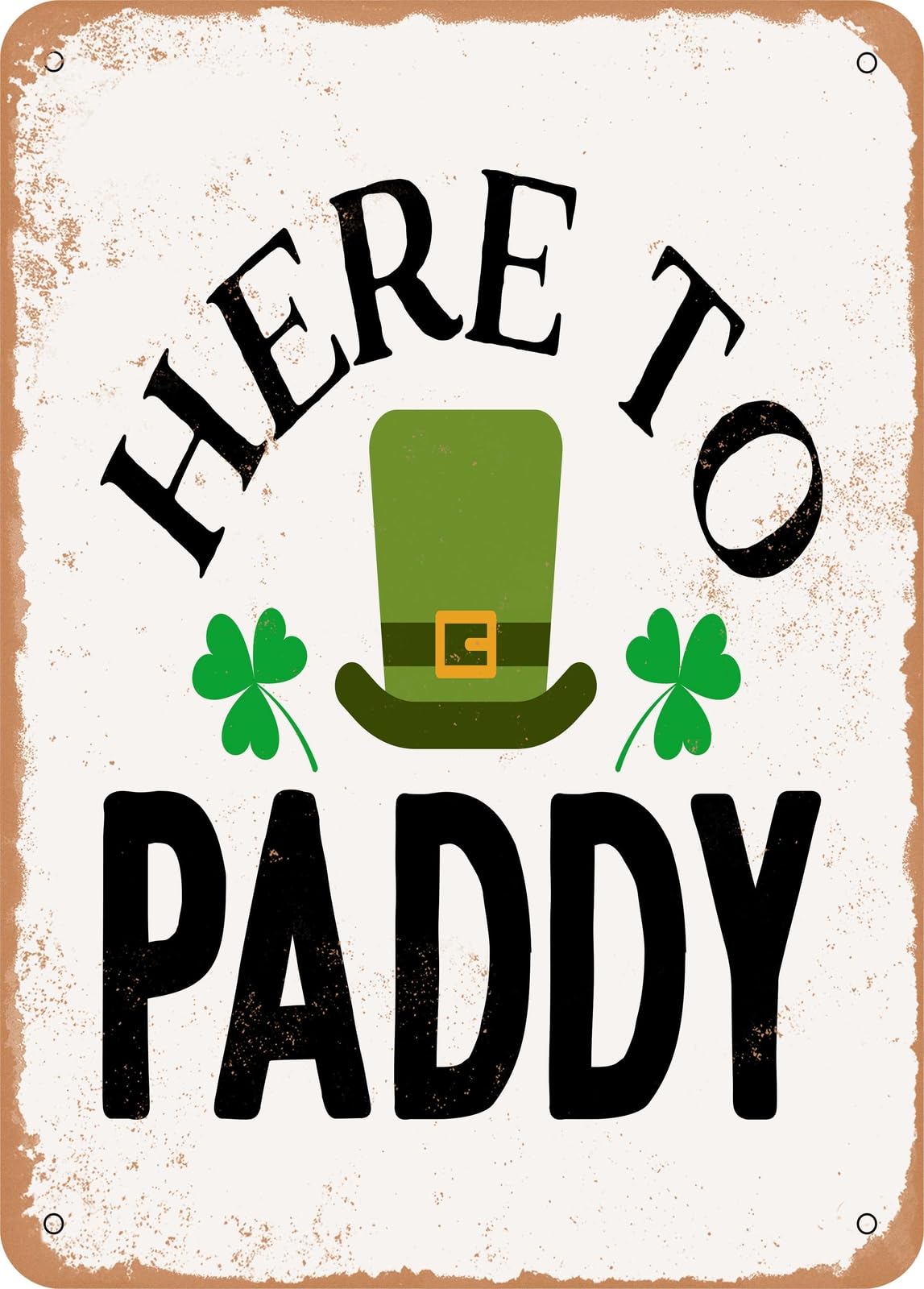 Miaomansenstore Metal Sign - Here To Paddy - Vintage Rusty Look Home Decor