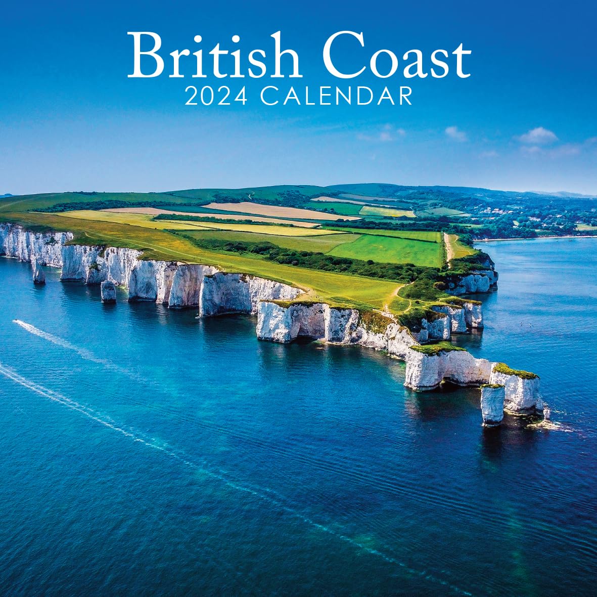 2024 British Coasts 12" x 12" Square Hanging Wall Calendar - No Plastic - Planner, Britain, Coasts, seaside, Beach, Beautiful, Organiser, Home, Family, Schedule, Agenda, Gift