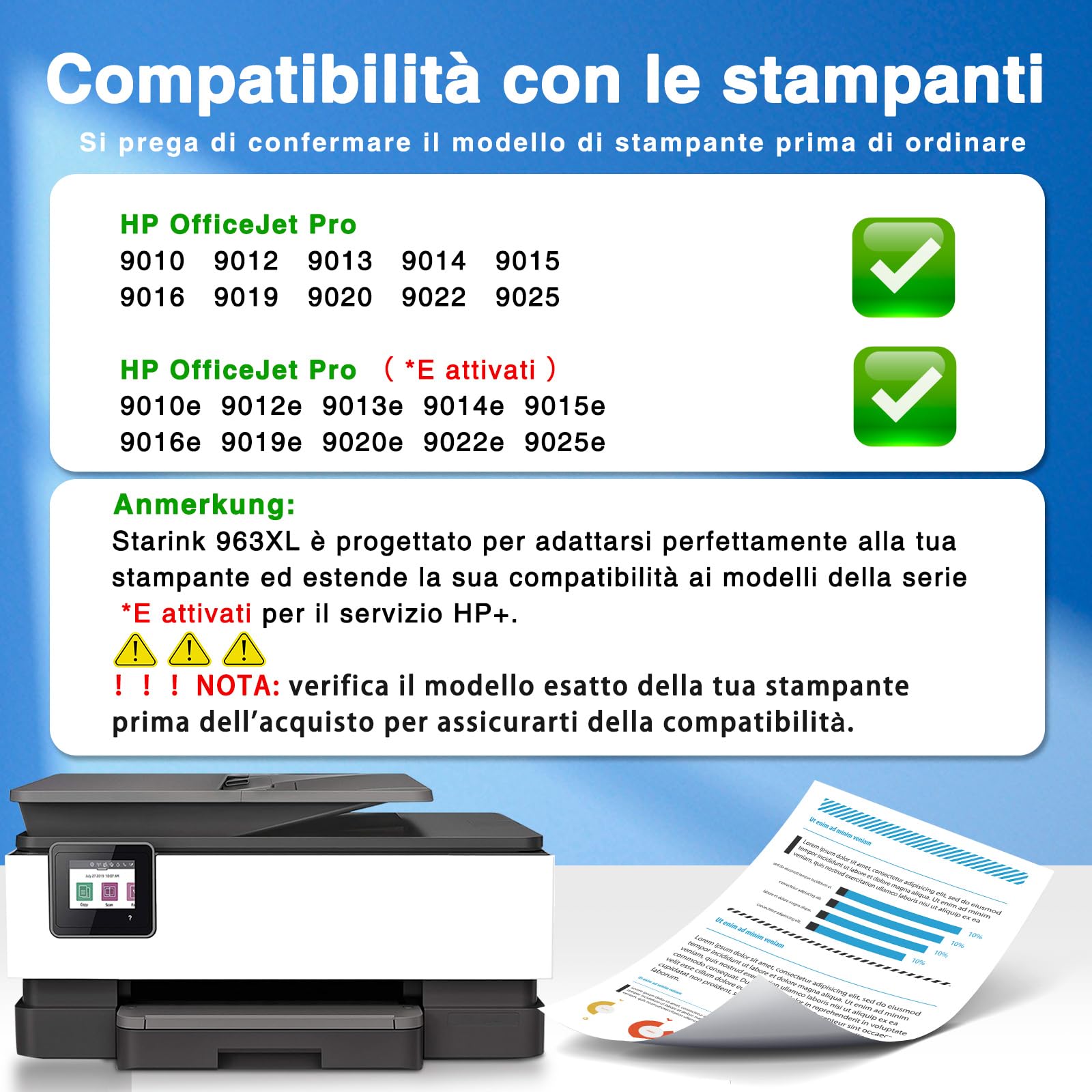 starink 963XL Confezione da 4 Compatibili per Cartucce HP 963 XL Multipack per Officejet Pro 9012e 9010 9010e 9012 9014e 9020 9020e 9022 9022e 9025e 9015e 9016e 9019,Nero, Ciano, Giallo Magenta
