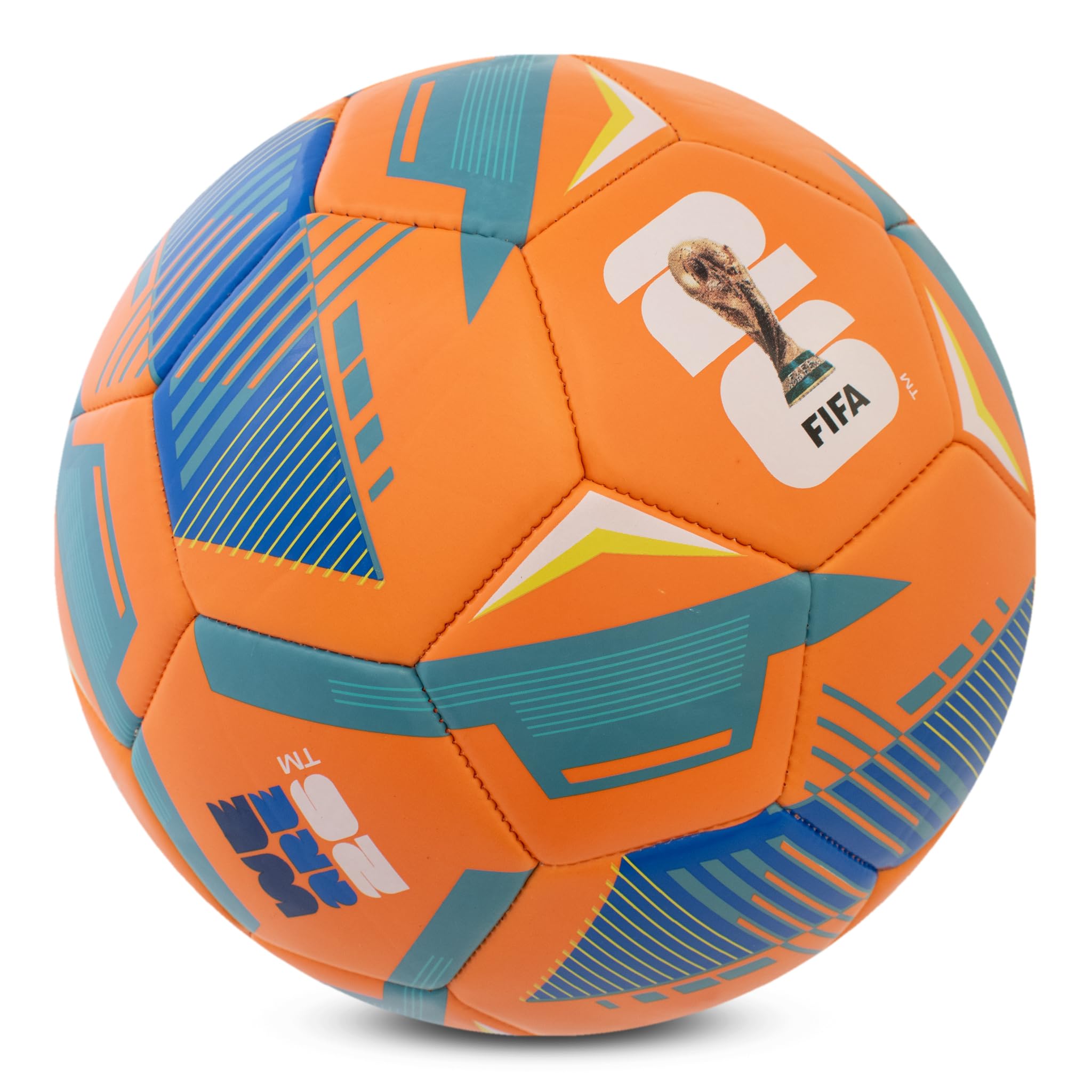 Hy-Pro Officially Licensed FIFA World Cup 2026 Size 5 Reflex Football - Training Ball with Trophy Design & Host Nations Graphics, Football Gifts for Boys - FIFA World Cup 2026 Design, Orange — view 2