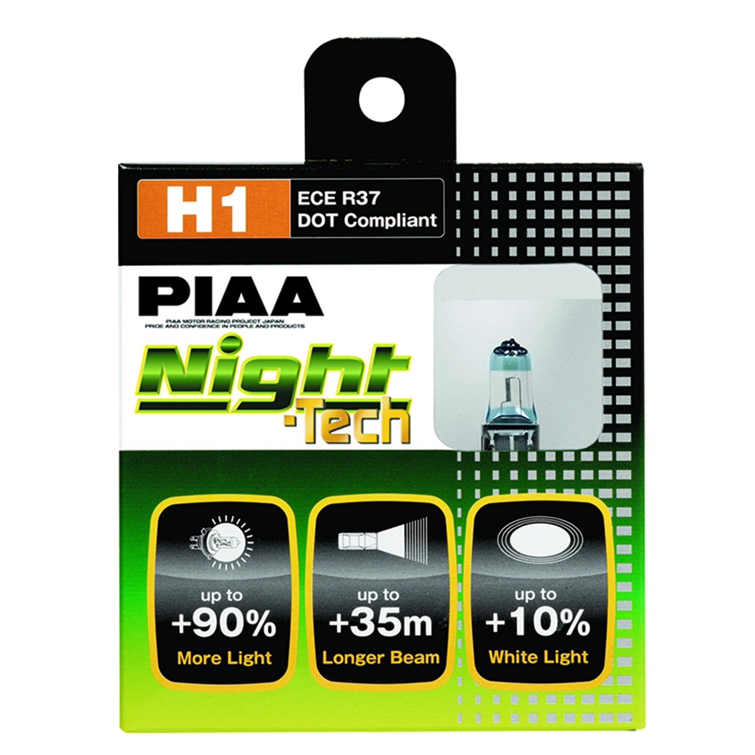 Piaa 10701 H1 Night Tech High Performance Halogen Bulb, (Pack of 2)