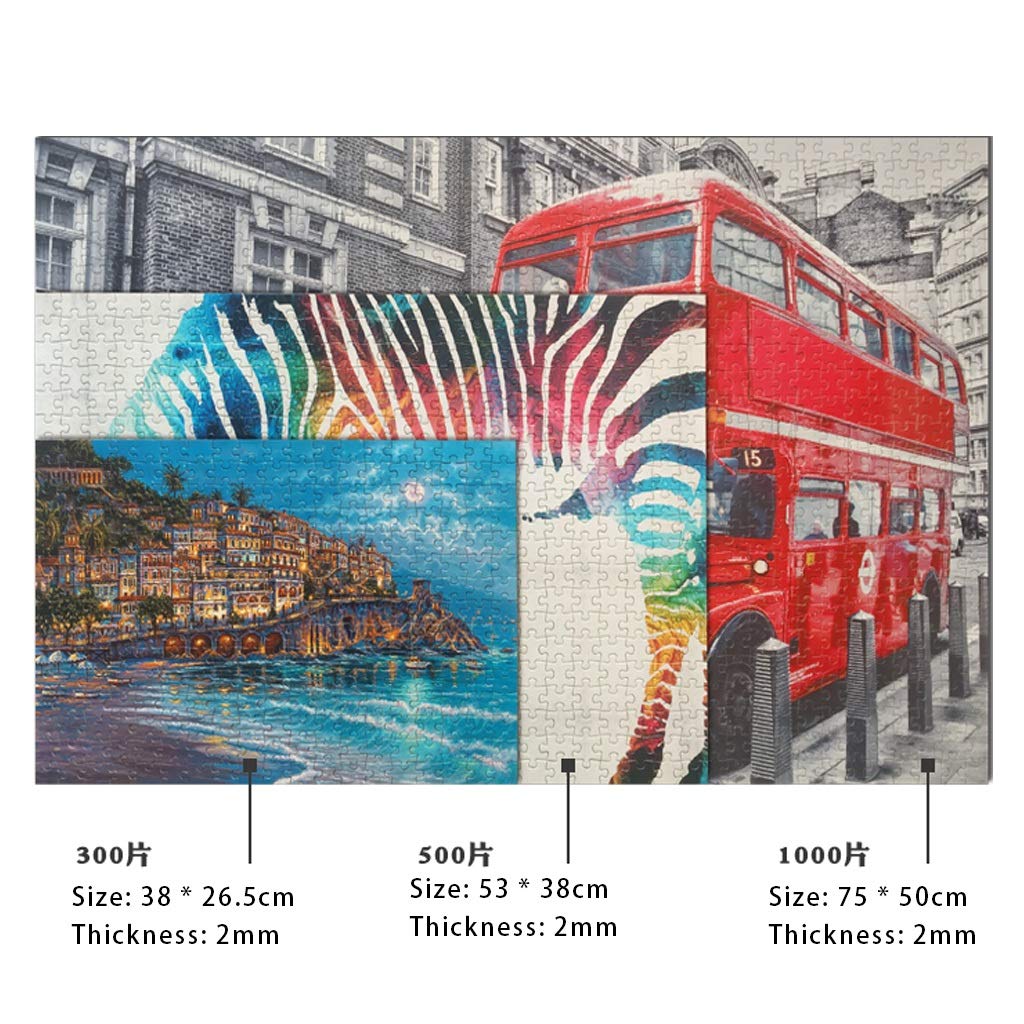 JSY Drewniane puzzle 1000 sztuk obraz olejny ogród dorośli dzieci łamigłówka dekompresyjna 500 zabawka prezent 3 prezenty 'Give Away 3-D łamigłówki (kolor: E, rozmiar: 53 * 38 cm)