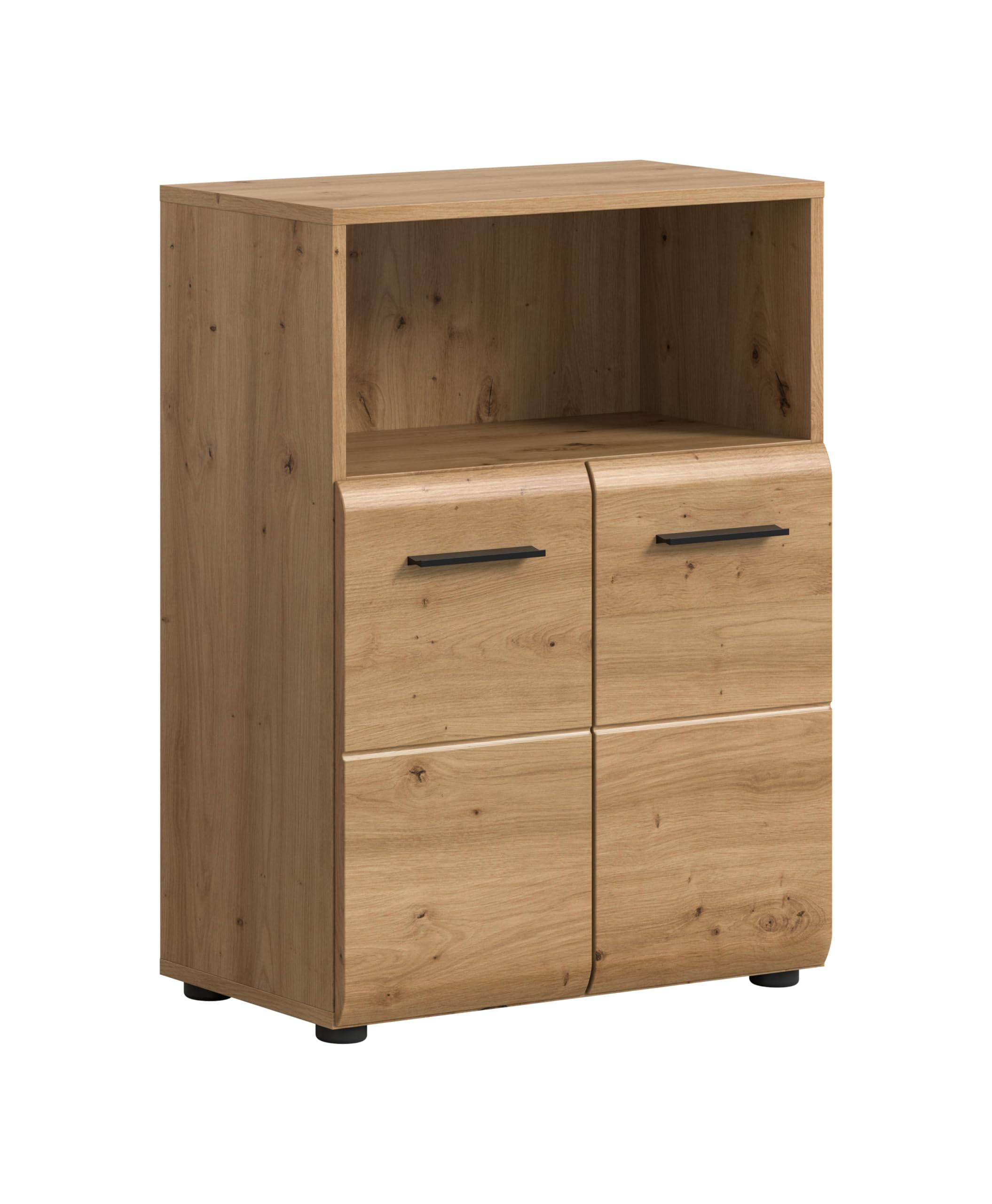 xonox.home – Standschrank breit Ice 60x80x30 cm in Korpus und Front Artisan Oak Nachbildung – Eleganter Badschrank Schrank in Holzoptik – großzügiger Stauraum