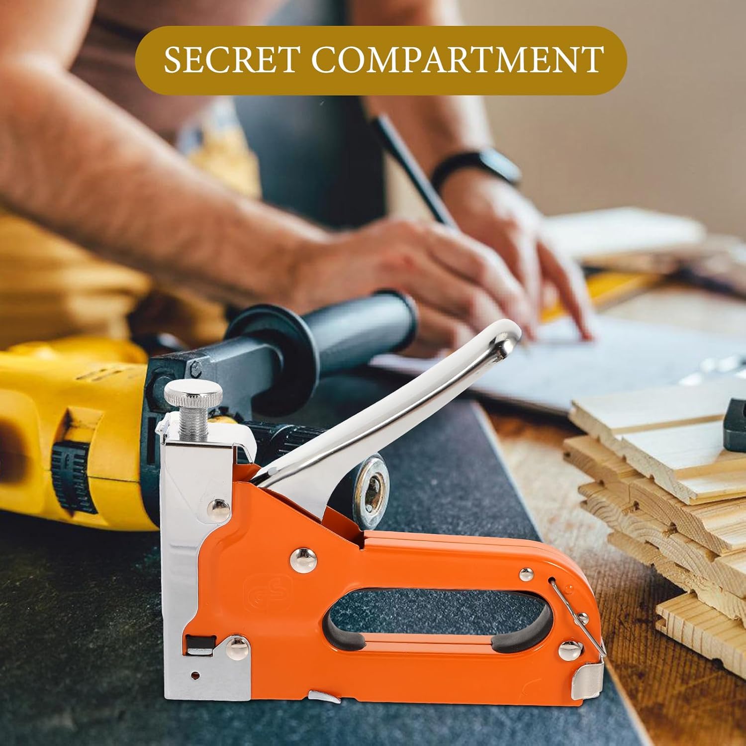 Manual Staple Gun Woodworking Staples Remover Tool Upholstery Stapler for Carpentry Home Repair