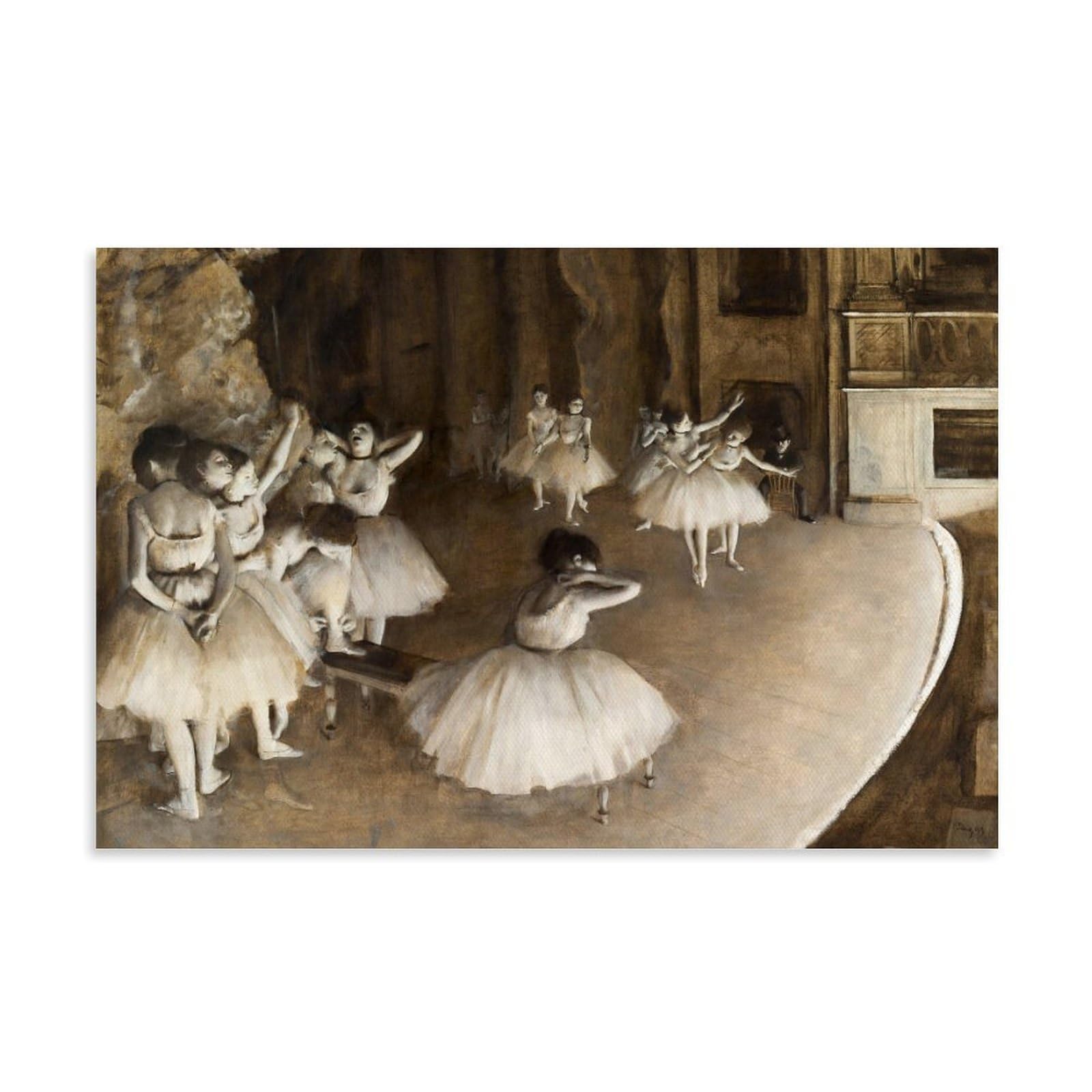 Peinture Degas La Répétition de Ballet pour habiller un mur de bureau - 8