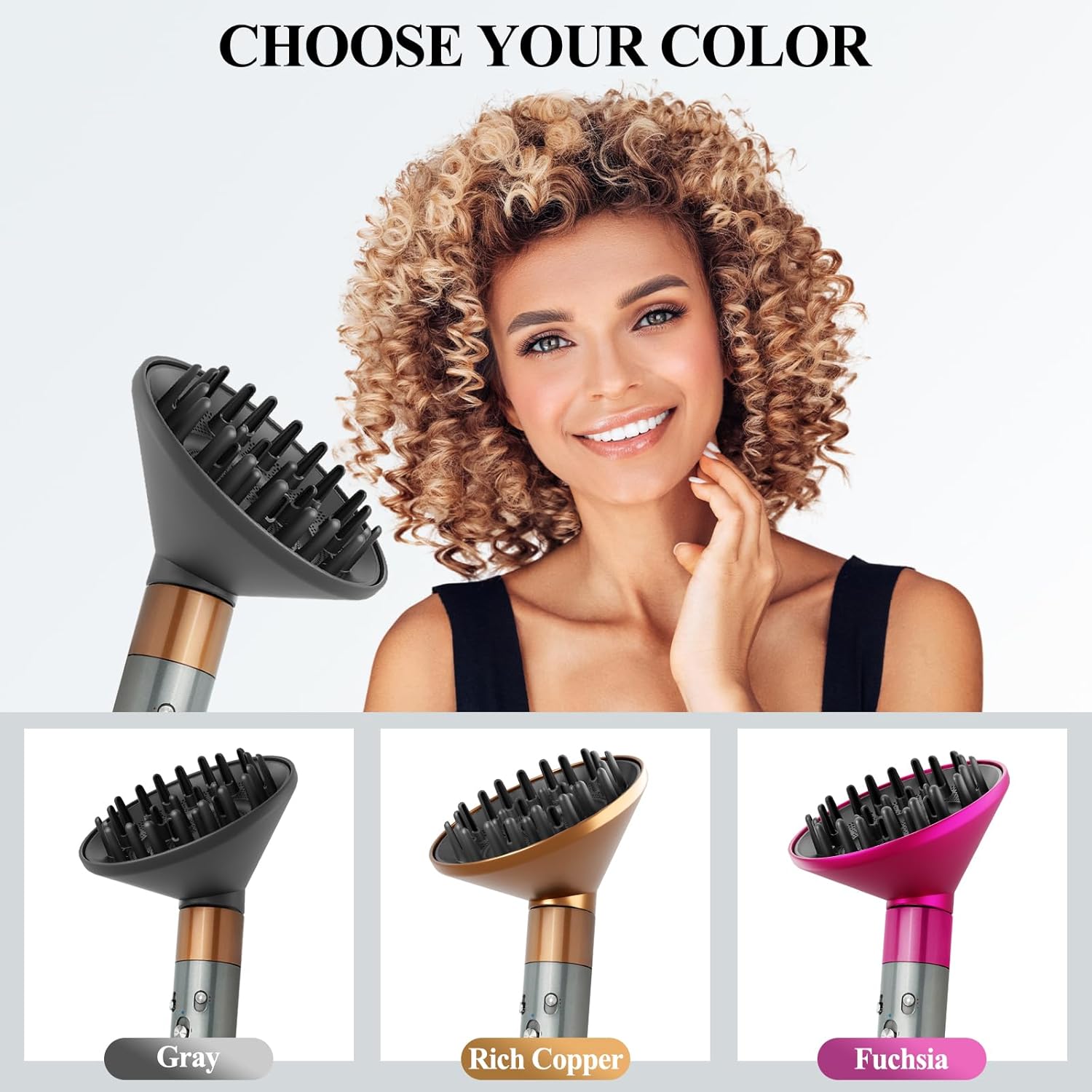 Large Diffuser Attachment Compatible with Dyson Airwrap HS01 HS05 HS08, Upgraded Hair Diffuser Nozzle to Dryer Faster and Define Curls Hair, Grey