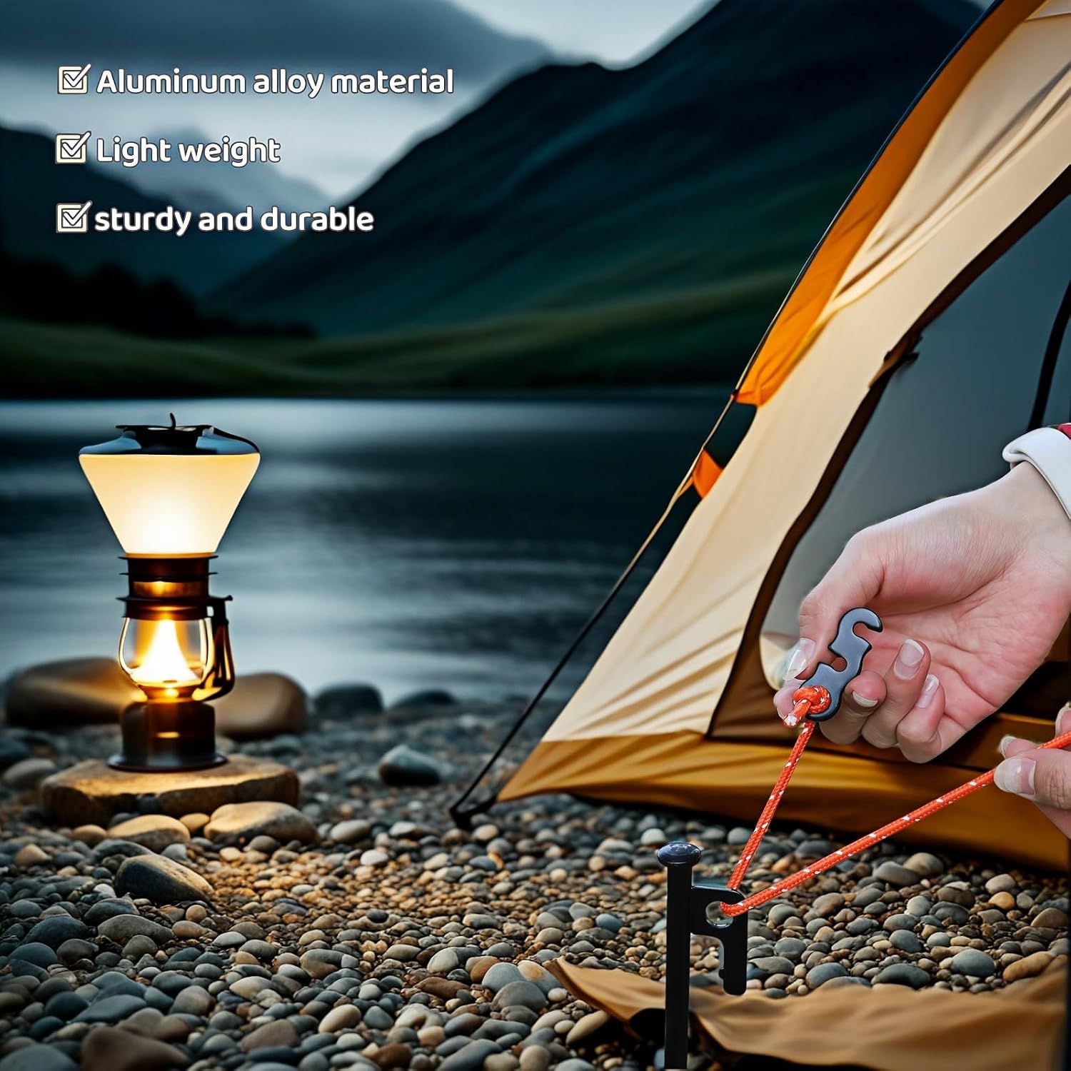 Btolin Three Eye Wind Rope Buckle,3-Hole Aluminum Guyline Tensioner, Lightweight Adjustable Cord Lock for Camping Tent Tarp, Parachute Cord Tightener,Set of 4 Colors