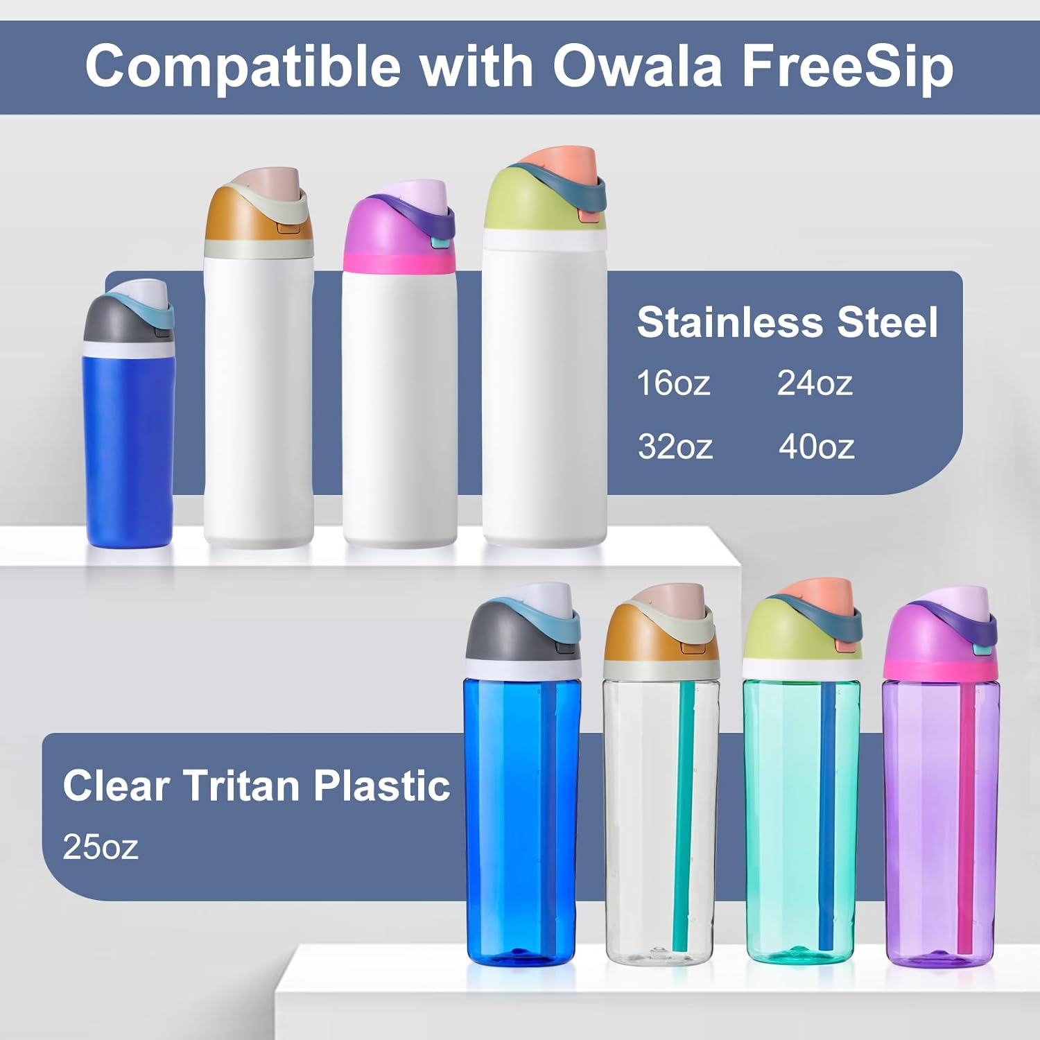 Condition photo showing New/Like New for Renyqatt Replacement Lid for Owala Freesip, Compatible with Owala Cup 16oz 24oz 32oz 40oz, One Button Water Bottle Top Lid Replacement Accessory, Leakproof, BPA-Free, Fruit Green