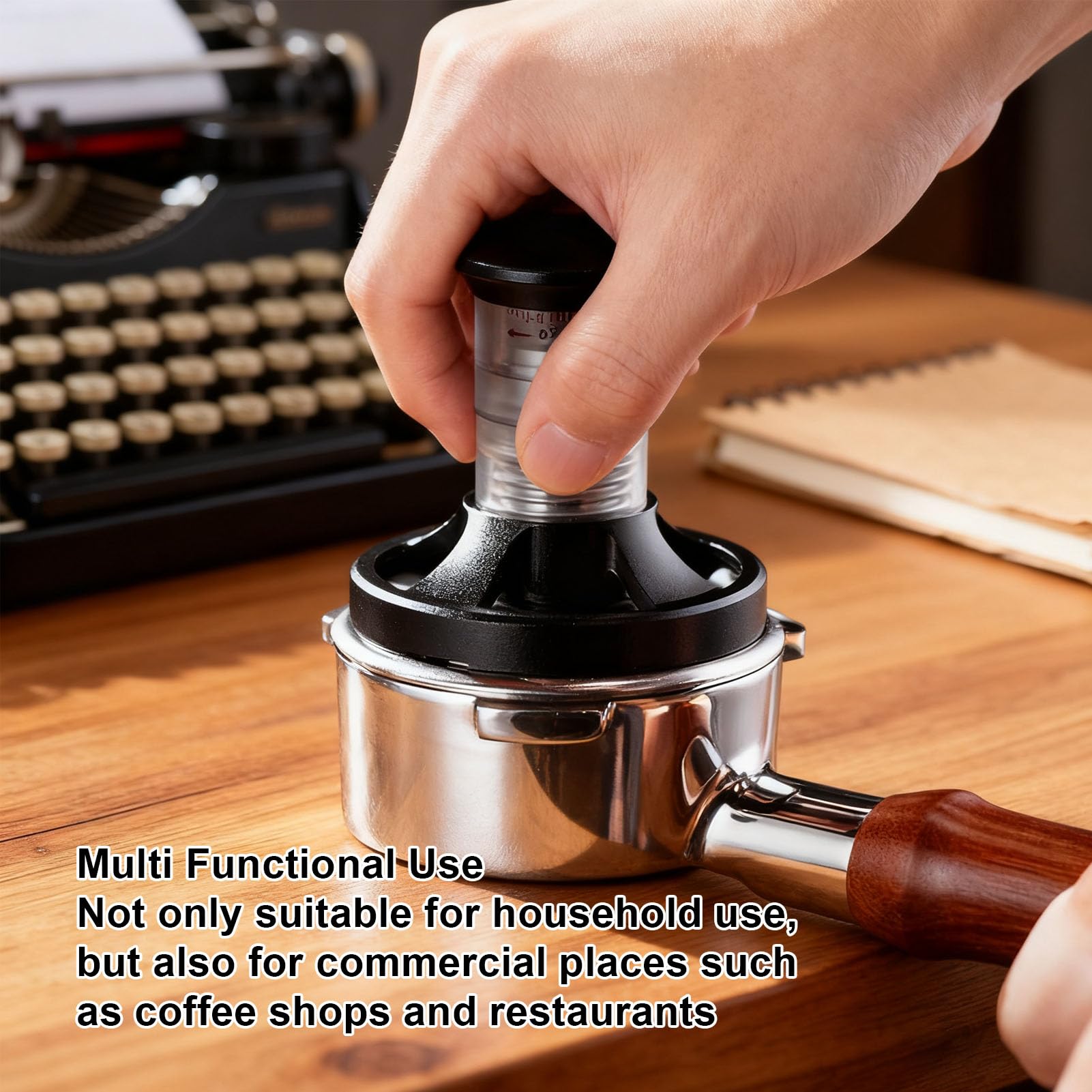 Zerodis Kaffee-Tamper 58 Mm, Federbelasteter Tamper mit Edelstahl-Wellenbasis für Barista-Kaffeezubehör zu Hause
