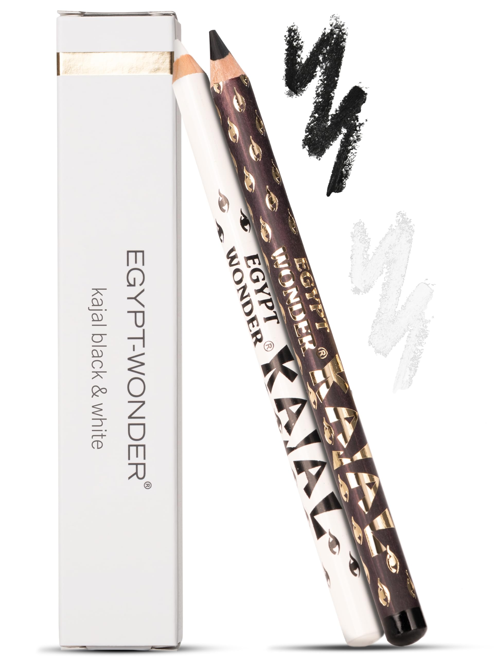EGYPT-WONDER Kajal Black&White – Set aus schwarzem & weißem Kajalstift – Für Tiefe, Frische & vielseitige Augen-Make-ups