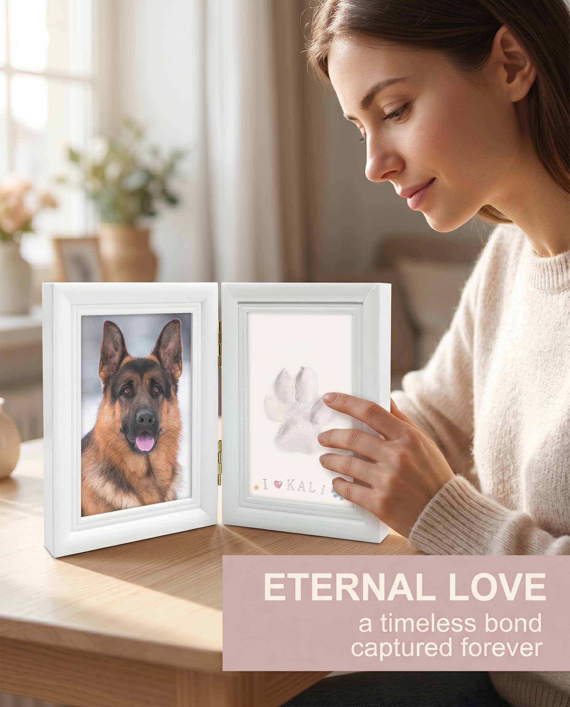 1 Set Impronta Zampa e Calco 3D per Cani Gatti, Kit Fai da Te con Cornice Foto, Crea un Ricordo Indelebile, Regalo Commemorativo