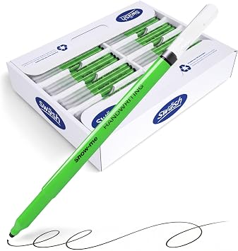 Swash - Komfigrip Handwriting Pens in Black | Sculpted Triangular Grip for Calligraphy, Writing & Journaling | 14-Day Cap-off Anti-Dry Protection | Washable, Quick-Dry Ink Limits Smudges, Pack of 300