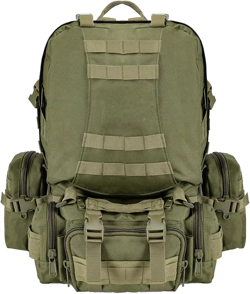 55L Mochila Masculina Viagem, Sistema Molle, Mochila de Grande Capacidade para Caminhadas, Acampamentos e Atividade ao Ar Livre