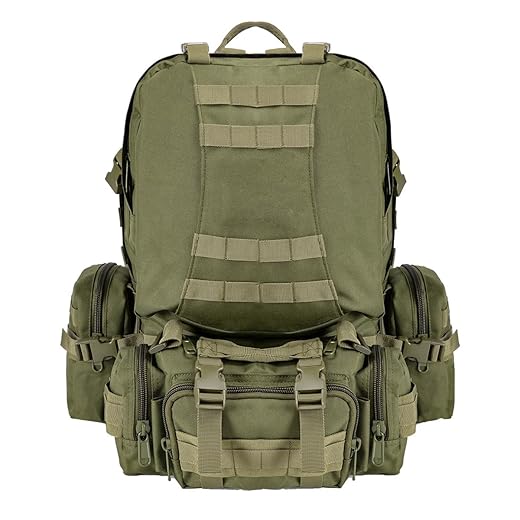 55L Mochila Masculina Viagem, Sistema Molle, Mochila de Grande Capacidade para Caminhadas, Acampamentos e Atividade ao Ar Livre