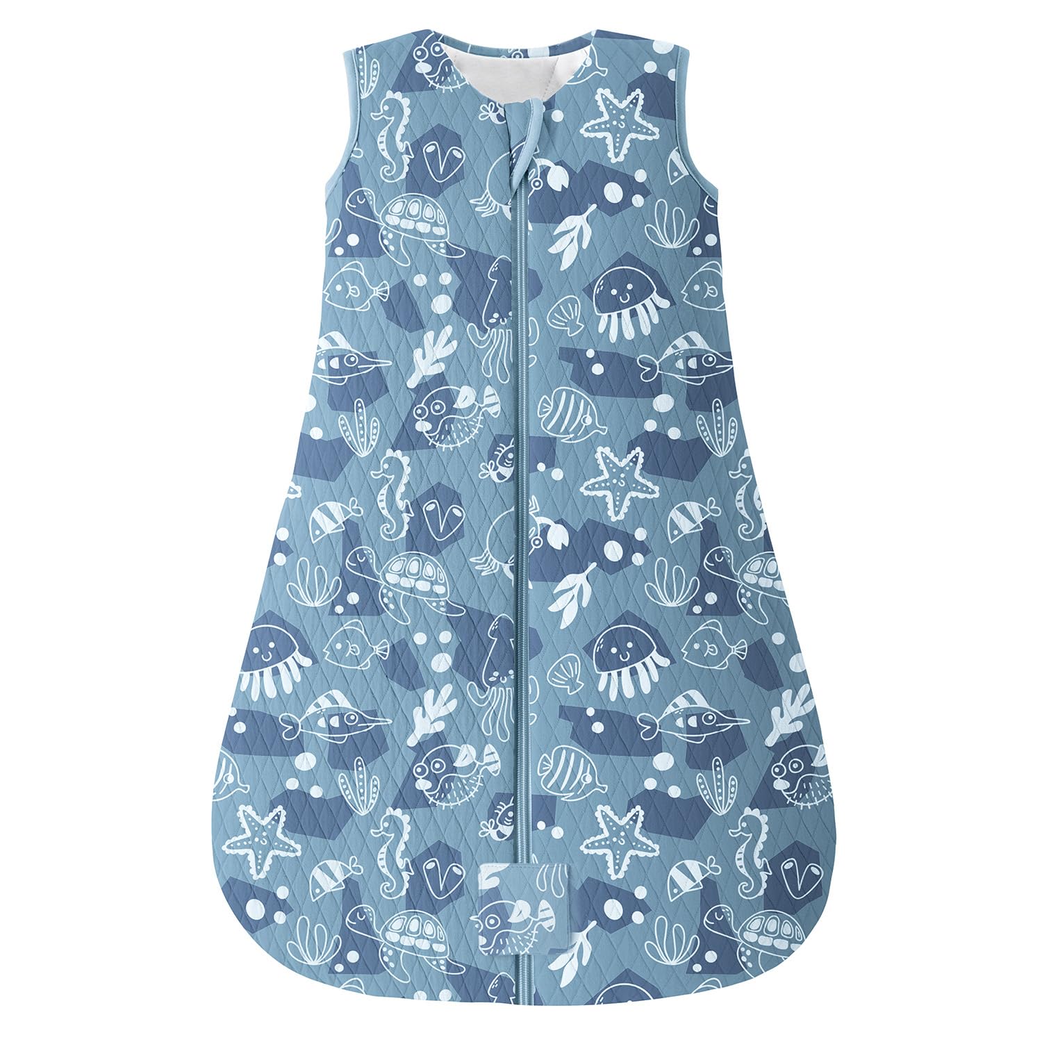 Yoofoss Schlafsack Baby Winter 2.5 Tog - 78cm/6-12 Monate Winterschlafsack Baumwolle Babyschlafsack Warm für Jungen Mädchen Meeresblau