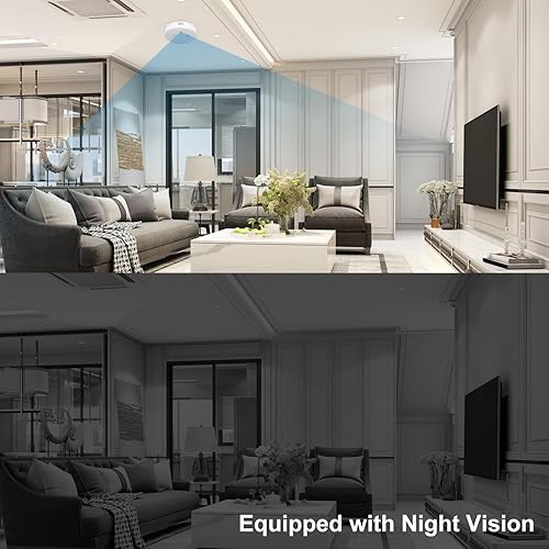 Miniatura 5 de Cámara de seguridad detector de humo 1080P WiFi cámara interior cámara oculta con visión nocturna detección de movimiento niñera en tiempo real vino