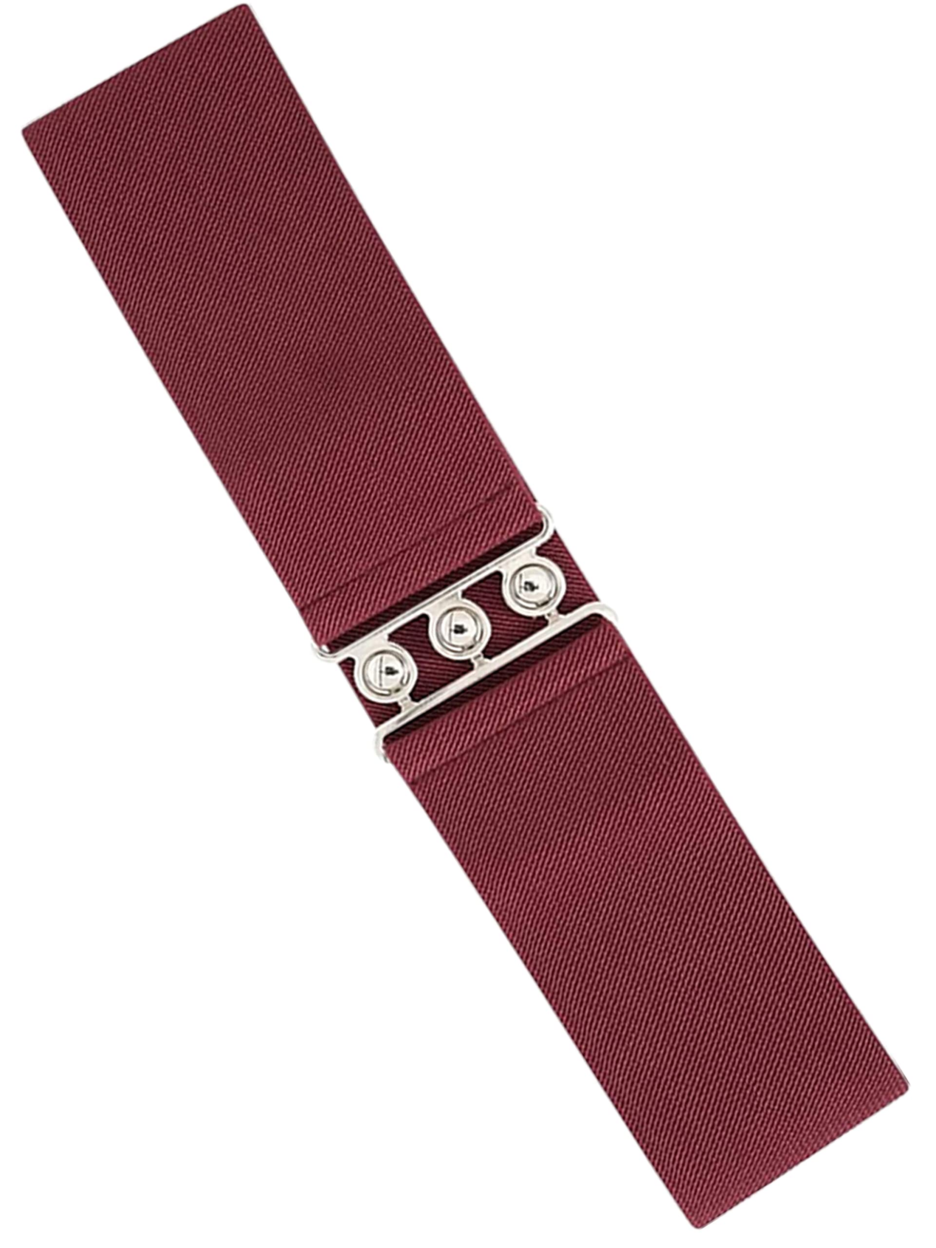 Ze Enzo (S, Burgundy) Enzo Womens Elasticated Belts