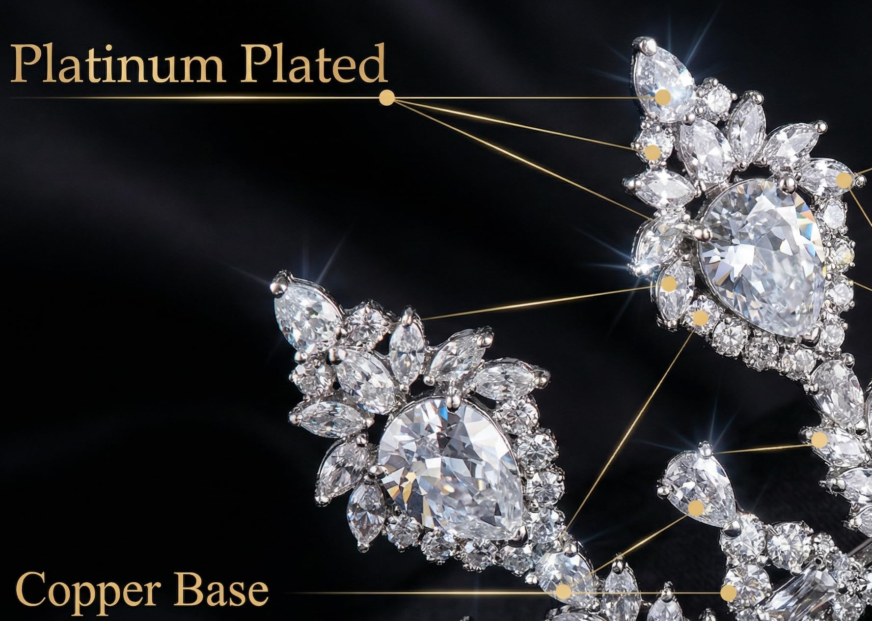 QXMYOO Tiaras de boda de lujo, corona redonda de circonita cúbica 5A para mujer, corona de princesa reina, diadema de cristal, accesorios grandes para el cabello de novia