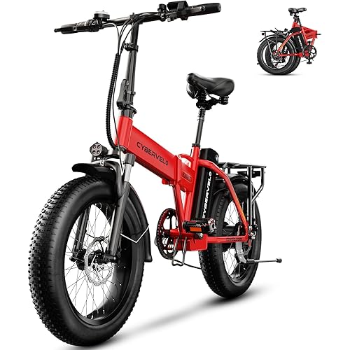 1000W Folding Electric Bike, 48V 20AH Large Removable Battery E Bike, 30+MPH, 80 Miles Max Range, 20" Fat Tire Ebikes for Adults, Adult Electric Bicycles for Long Commutes