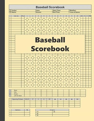 Baseball Scorebook: Basic Baseball/Softball Scorebook | Baseball Score Sheet, Baseball Scorekeeper Book, Baseball Scorecard (8.5" x 11" Inches)