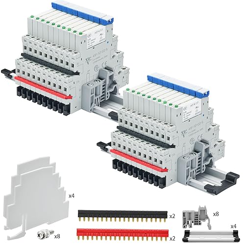 Miniatura 28 de Relé de potencia miniatura 12V CC/AC HF41F/12-ZS 5 pines 1NO 1NC 6A SPDT, base de enchufe con indicador LED 41F-1Z-C2, con carril DIN, 3 relés