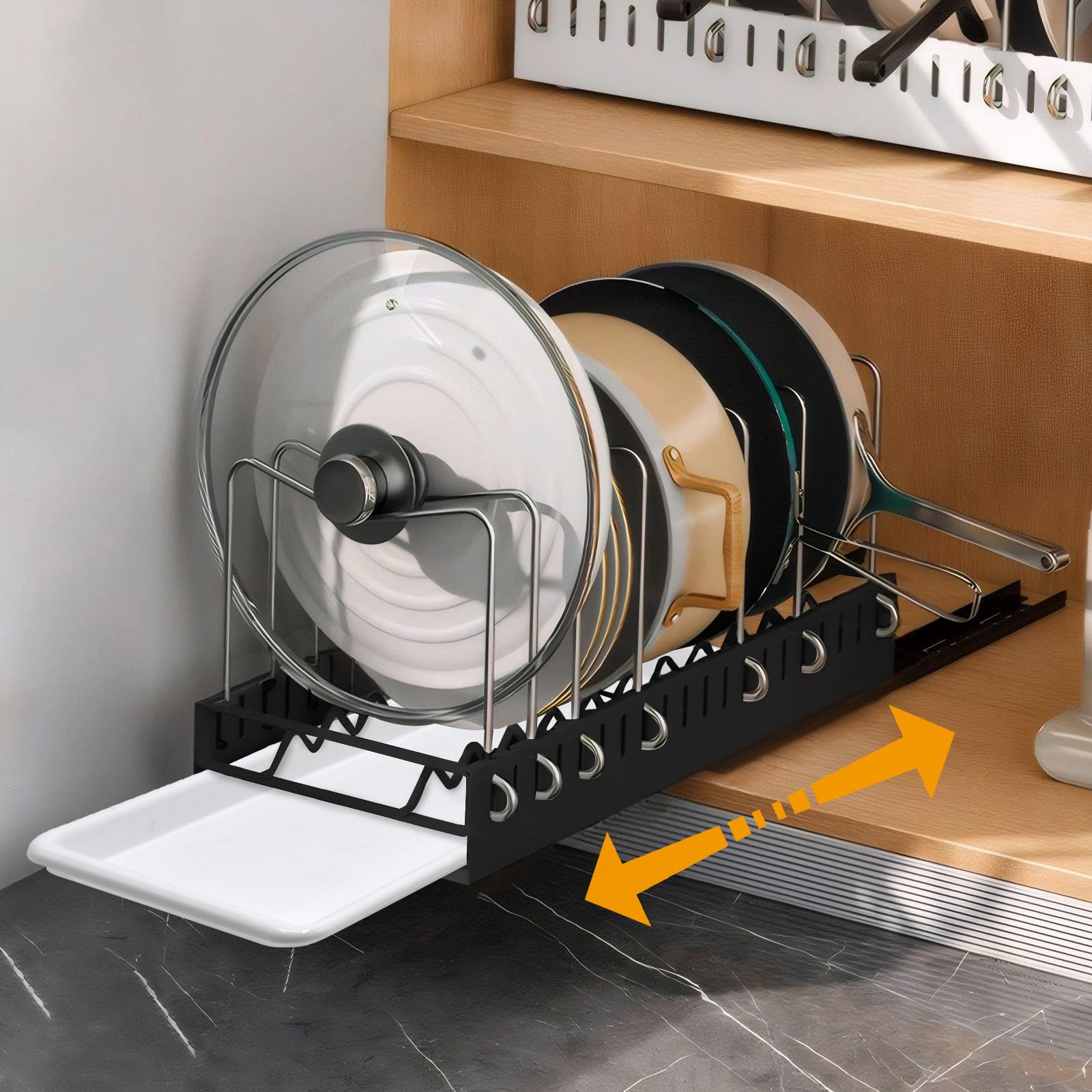 Organiseur Bambou Couvercles - Range Casseroles Et Planches