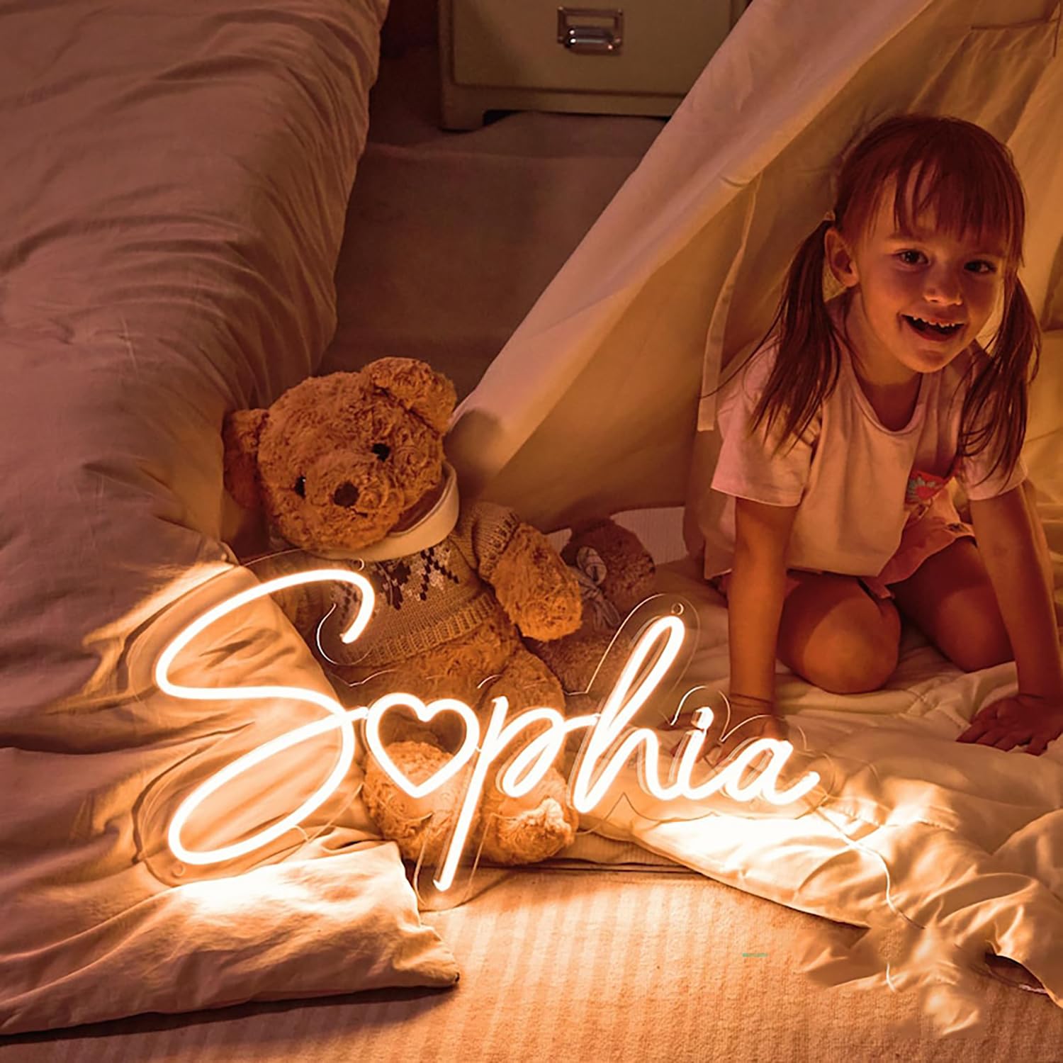 Sophia neonowy znak LED, dekoracja ścienna, USB, regulowana jasność, salon, bar, pub, klub, spotkania, sztuka, dekoracja ścienna