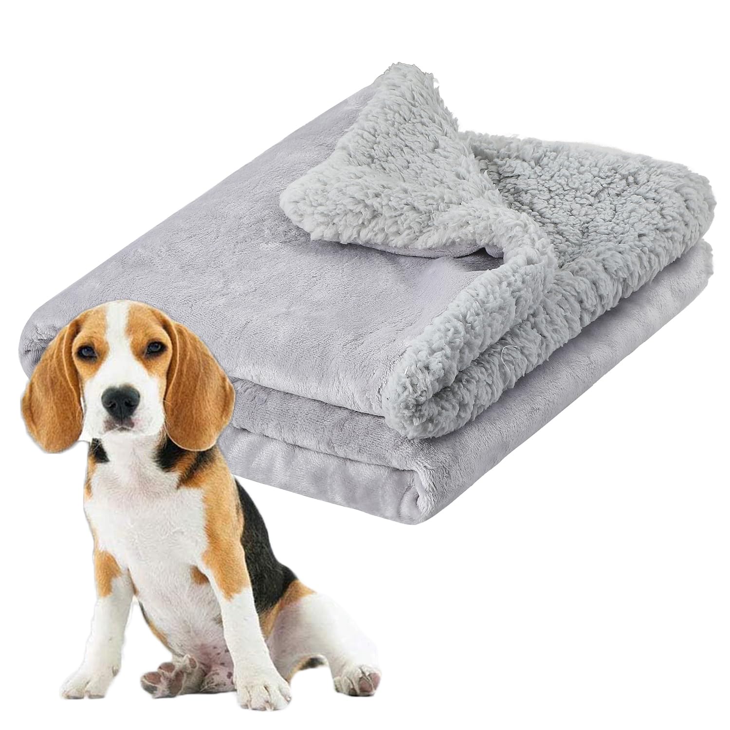 ITODA Pet Dog Blanket Reversible 102x70cm Fleece Pet Sherpa Blanket Fluffy Cuddly Warm Bed Cover Blankets Washable Dog Throw Protector Mat for Small Dogs Puppy Cats