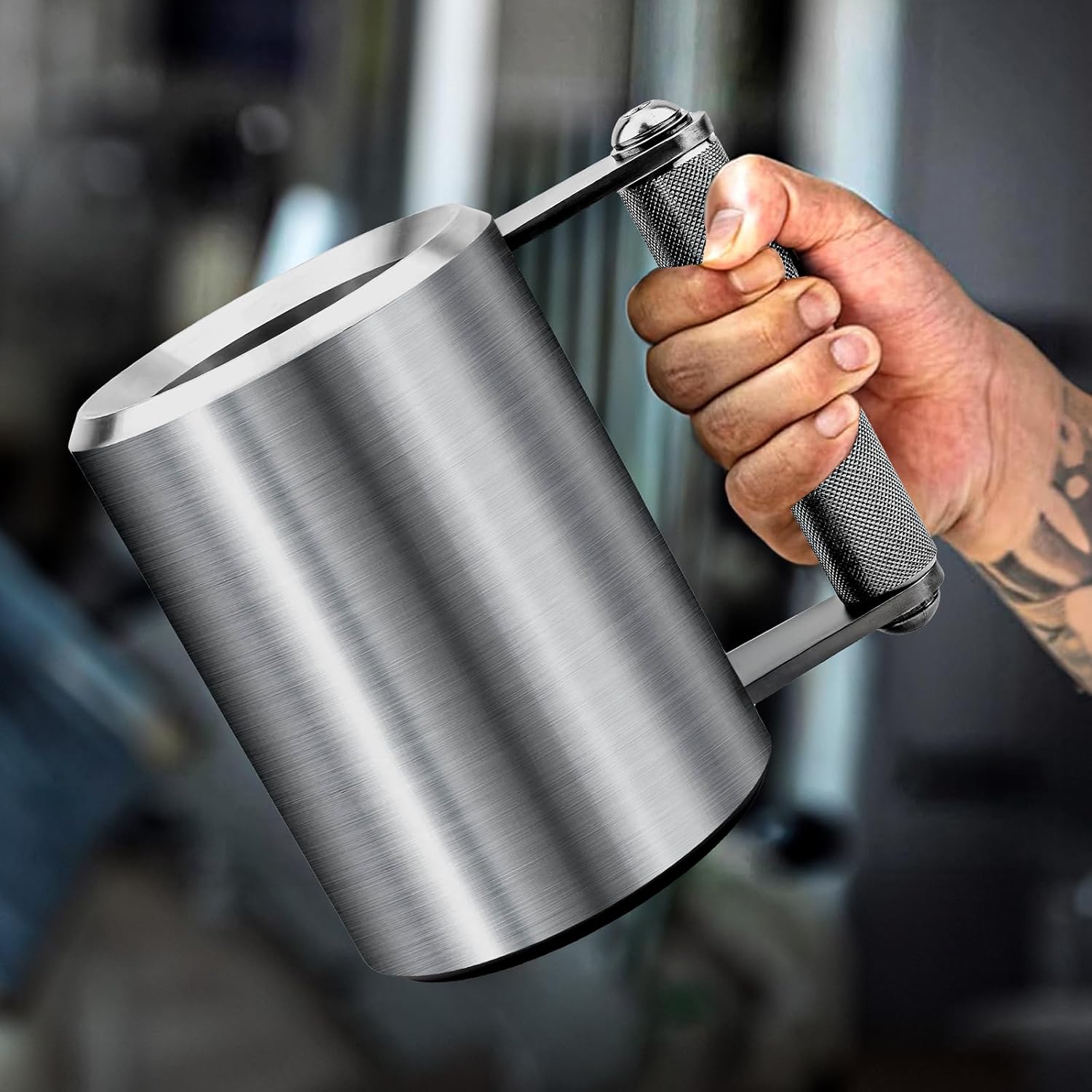 Mug,18LB/ 8KG Stainless Steel Cup,Super Dumbbell Fitness Sports Mug,Gym Exercise Coffee Lover Gift