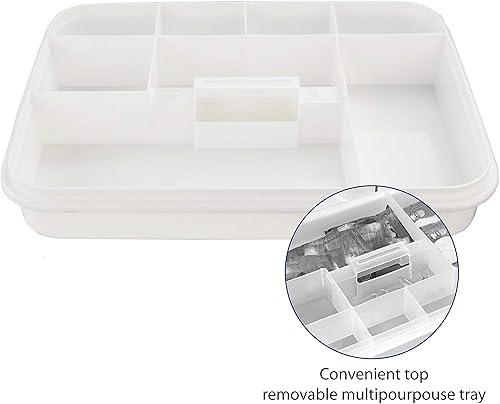 Miniatura 8 de Caja de primeros auxilios portátil para medicamentos de plástico con mango organizador básico. Kit de caja de almacenamiento médica de emergencia de