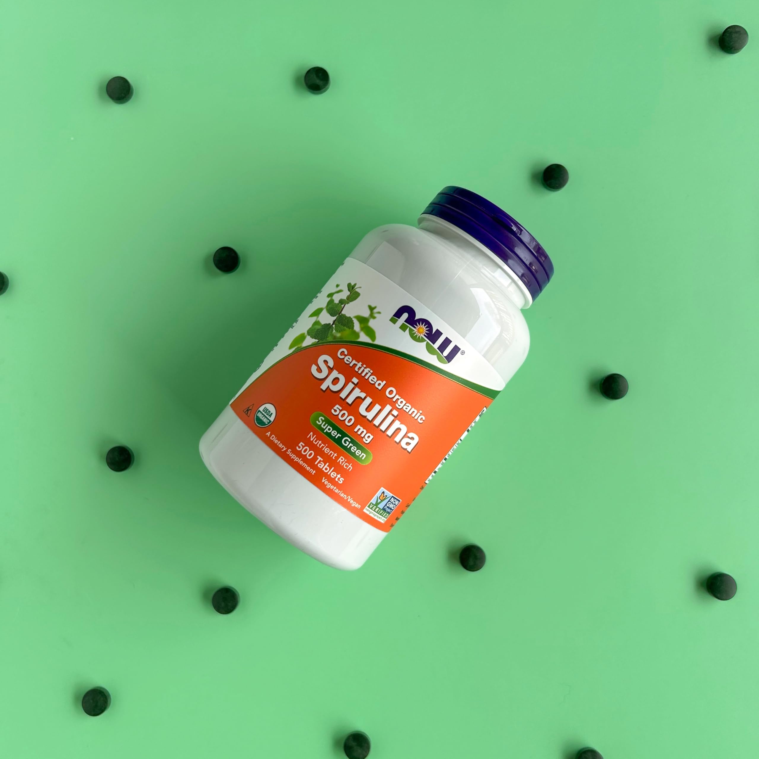 Now Supplements, Organic Spirulina 500 mg, 500 Tabs — Amazon image 7
