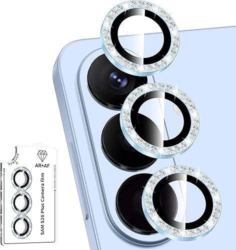 Miniatura 61 de Protector de lente de cámara para Samsung Galaxy S25 FE, cubierta individual de lente de vidrio templado con anillo de metal, [fuerte adsorción]