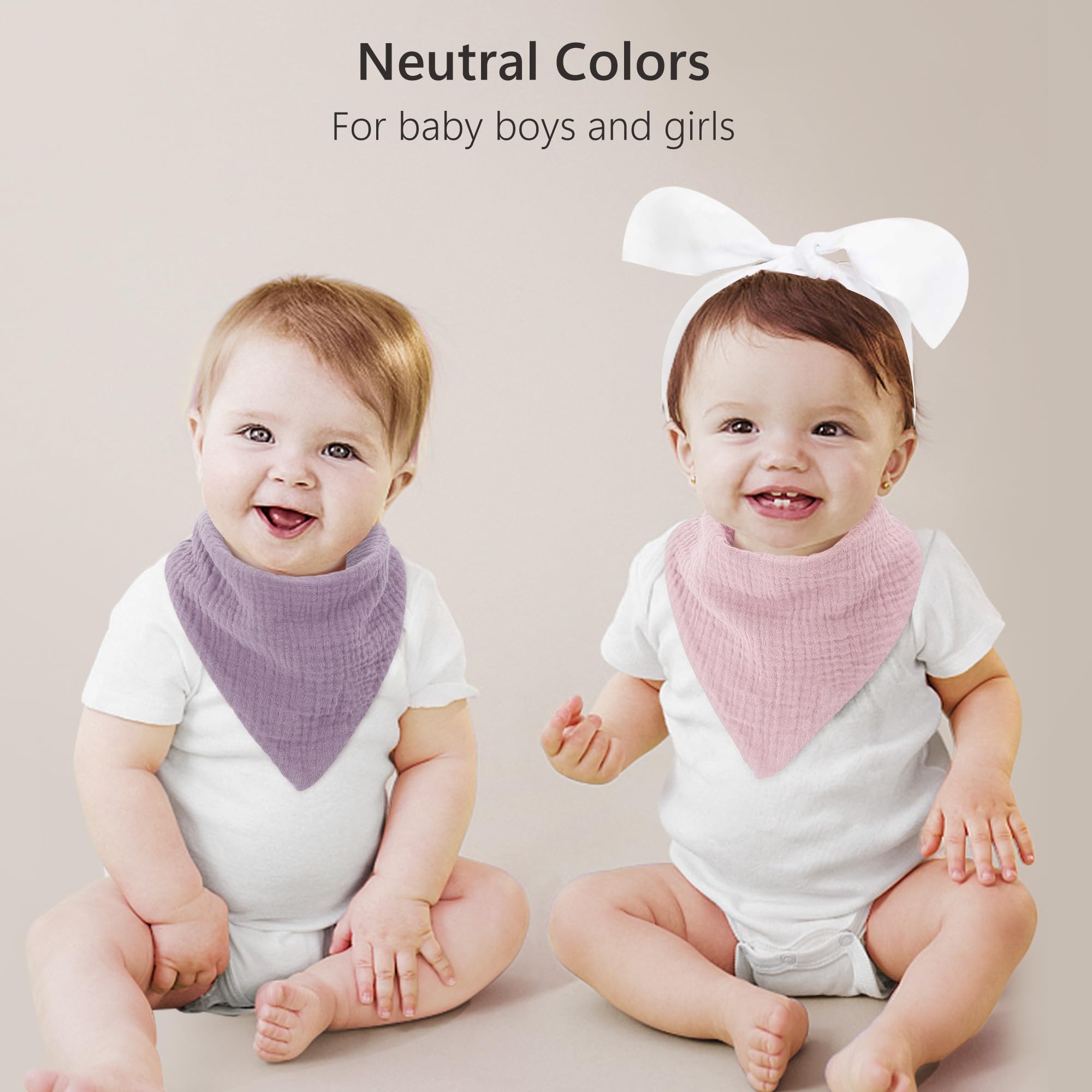 bearmoss Muslin Baby Dribble Bibs 100% Cotton Baby Bandana Drool Bibs for Unisex Baby Girls Boys Drooling and Teething (Summer Berry) - Image 3