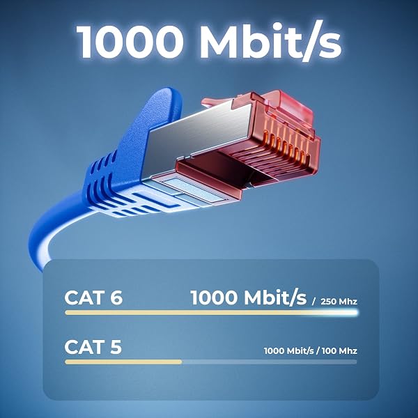 deleyCON 0,25m Netzwerkkabel Cat6-1000 Mbit (Kupfer, S/FTP, Halogenfrei) RJ45 Gigabit Patchkabel Ethernet LAN Kabel Cable - für DSL Internet WLAN Switch Router Modem Patchpanel POE - Blau - 2