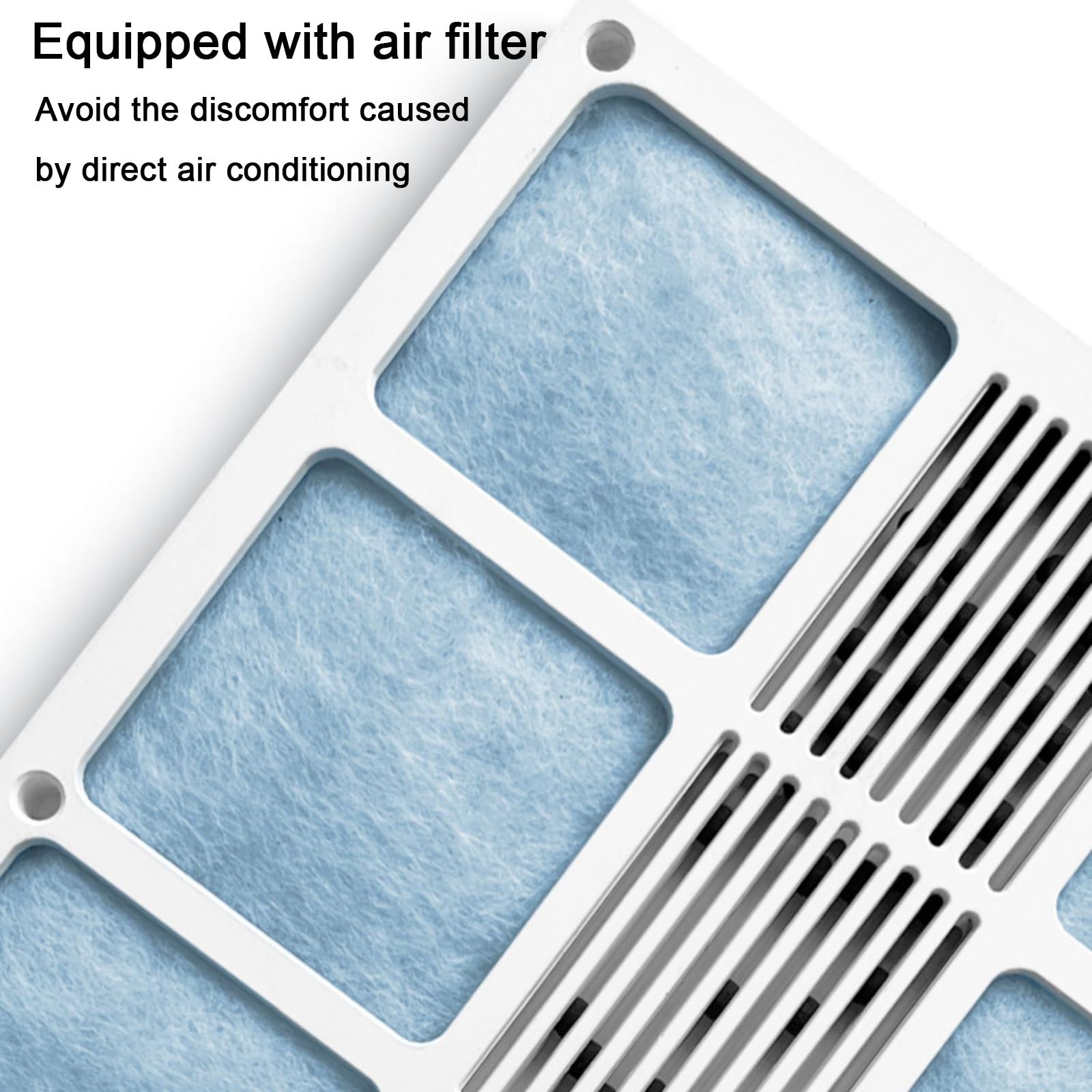 Deflettore Climatizzatore, Deflettori Aria Condizionata con Filtro in Cotone, Angolo Regolabile, Fori a Strisce, Lavabile, per Bocchette di Ventilazione a Soffitto(60x60cm/24x24in)