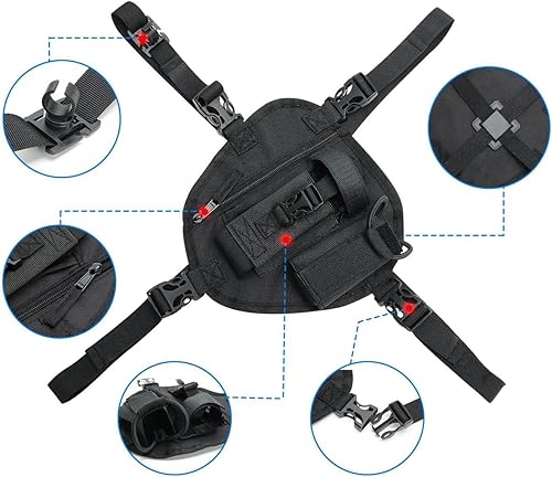 Miniatura 5 de MANGENA - Funda de arnés de radio con bolsas delanteras y bolsa con cremallera para chaleco universal Walkie Talkie, bolsa para cinturón de