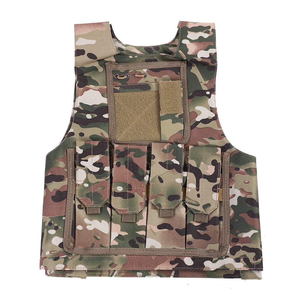 Alomejor Army Multi Terrain Camouflage Vest Camo Combat Vest para niños Juegos al aire (CP Camouflage)