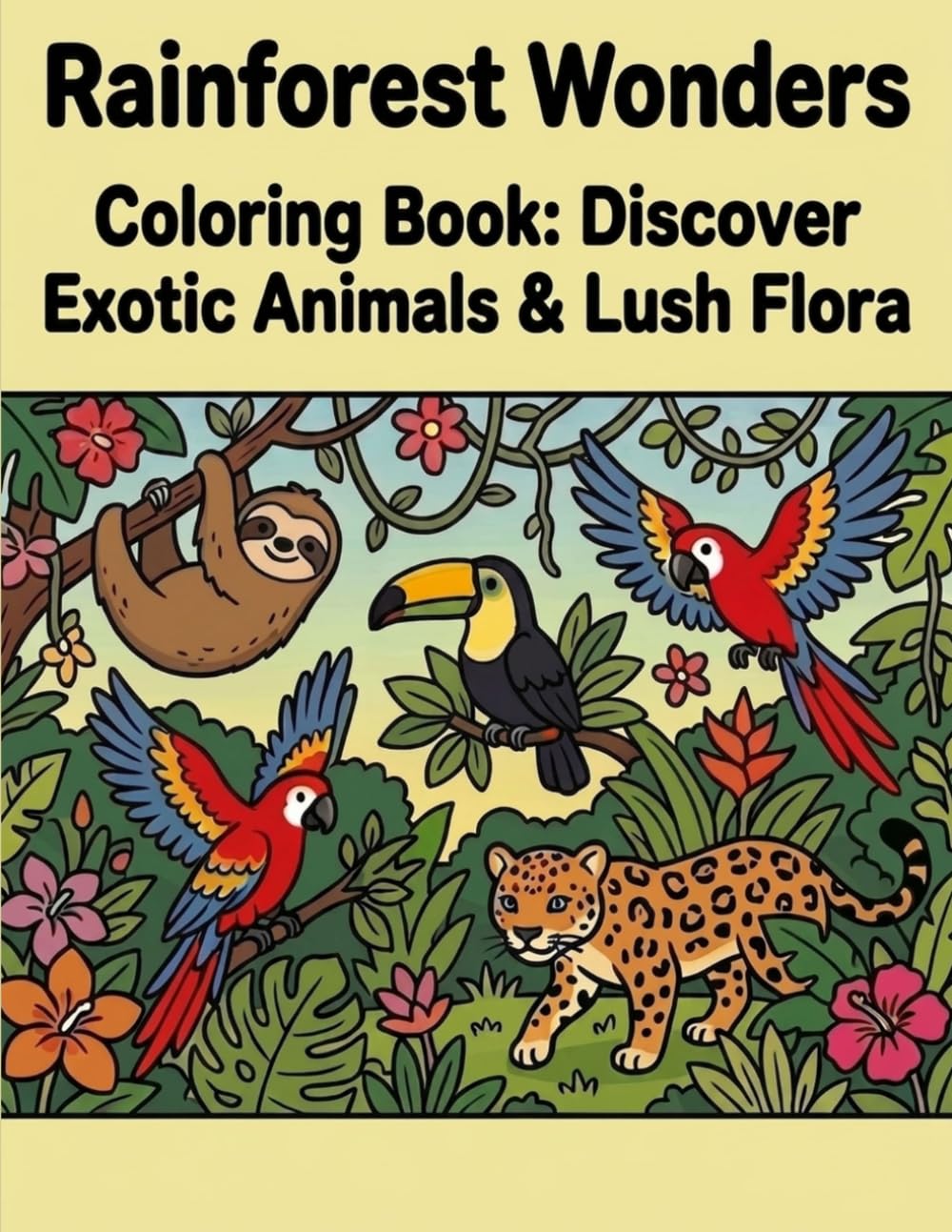 Rainforest Wonders Coloring Book: Discover Exotic Animals & Lush Flora