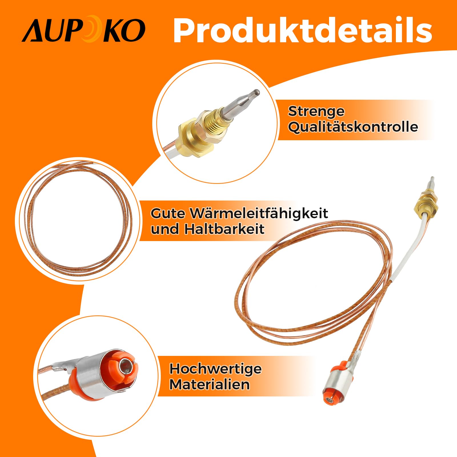 60cm Gas Thermoelement M6x0.75 Universal Kamin Teile Für Kamin Gasherd Heizung Brenner