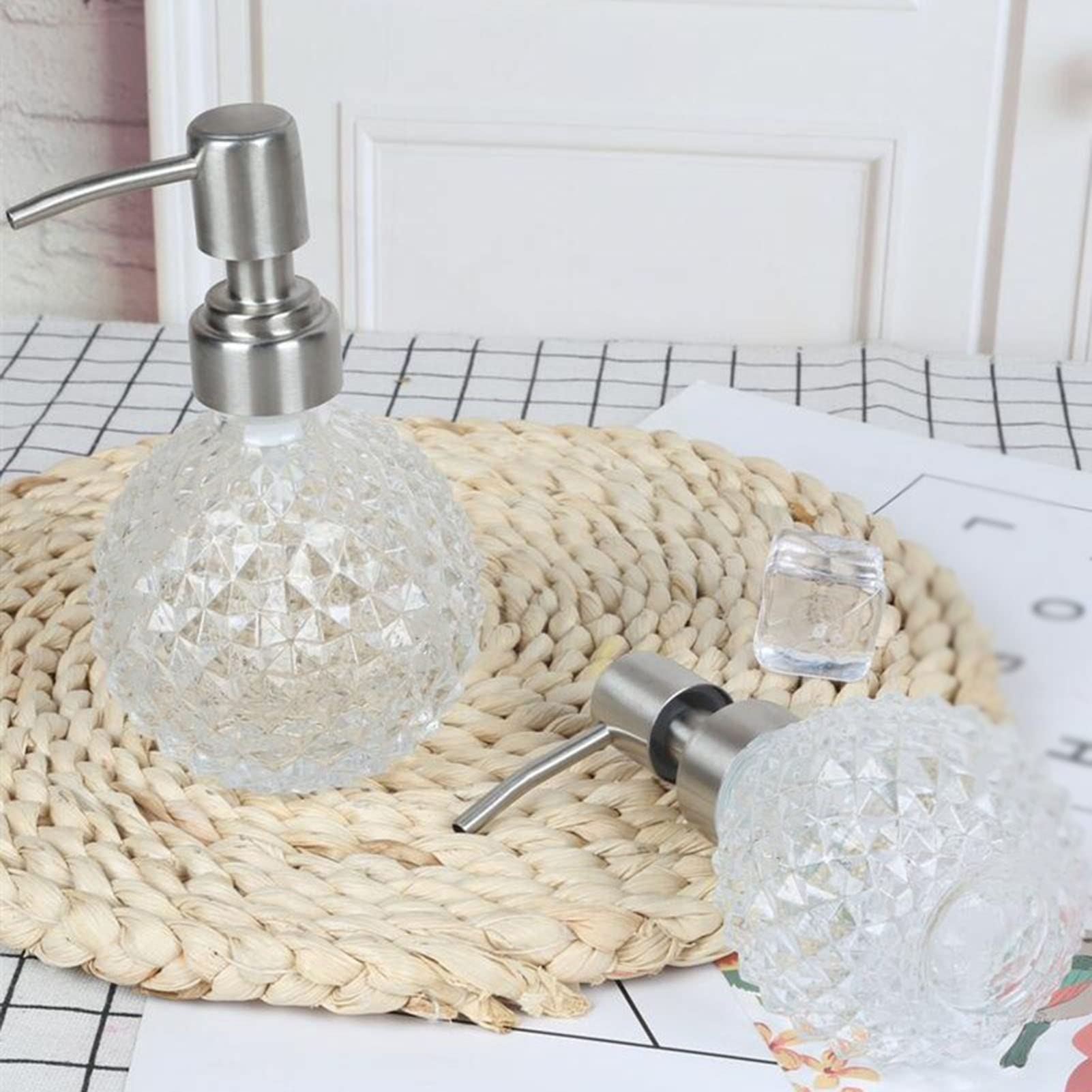 Handseifenspender aus dickem Glas, Seifenspender for Küchenspüle, Flüssigseifenflasche, einfaches Drücken, for ätherisches Öl, Lotion (Size : 14.8 * 8.6cm)