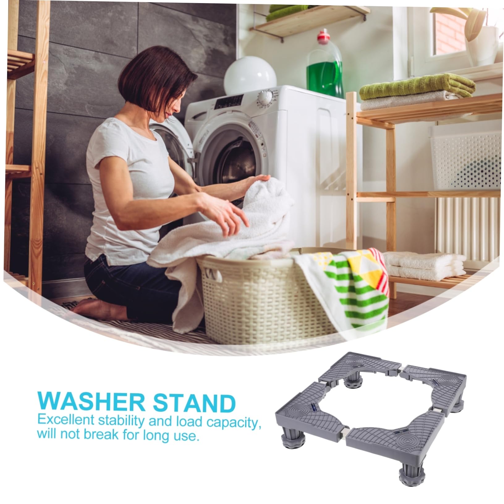 SHINEOFI Base de Lavadora Multifuncional Ruedas Giratorias para Refrigerador y Secadora, Soporte Estable y Antivibración para Electrodomésticos