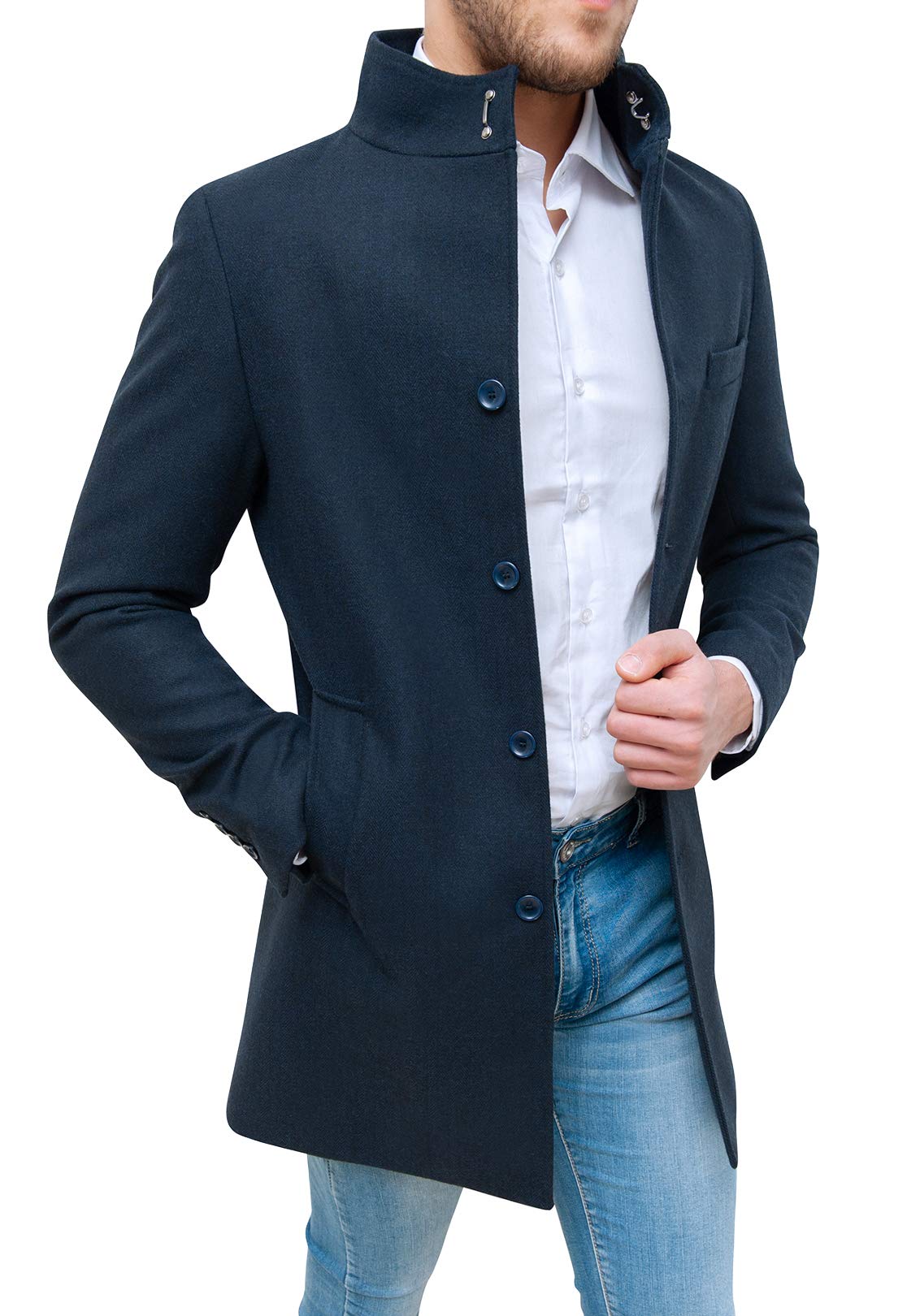 Cappotto Uomo Class Sartoriale Elegante Giaccone Soprabito Invernale Collo Coreana
