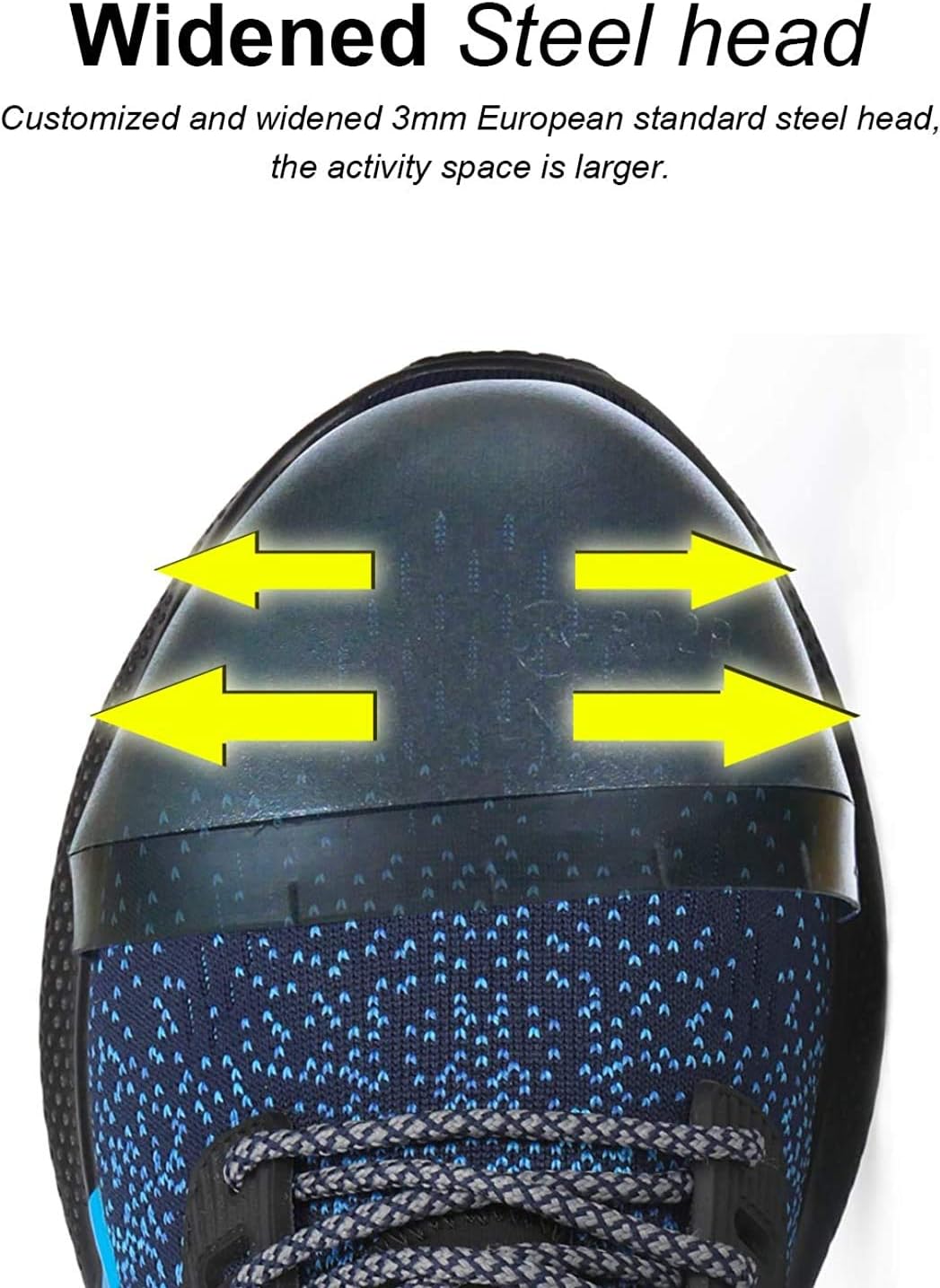 AONEGOLD Safety Shoes for Men Steel Toe Sneaker Work Shoes Lightweight Breathable Industrial Construction Shoe Roofing Shoe(Blue, 41) - Image 5