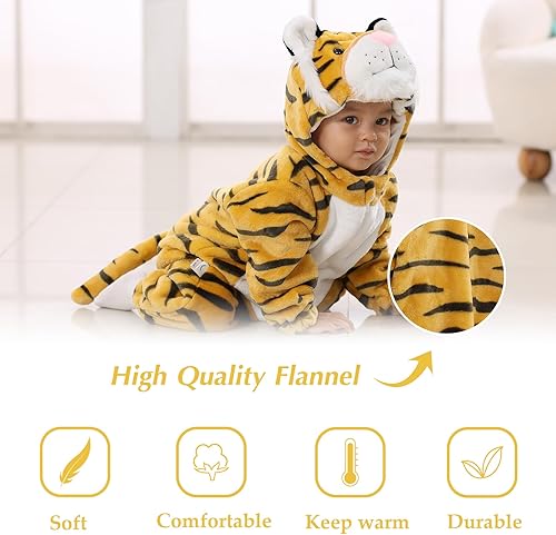 Miniatura 4 de TONWHAR Mameluco Unisex para Bebé con Diseño de Animal, Disfraz de Animal de Dibujos Animados, Ropa para el Hogar, Mameluco de Una Pieza para Niños