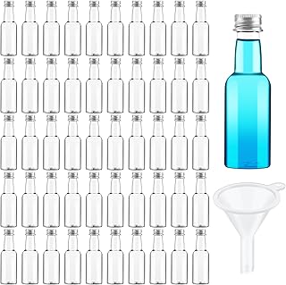 Tessco for you 100 Pcs Mini Liquor Bottles Plastic Mini Salad Dressing Bottle Christmas Small Shooter Alcohol Holders with Cap Wine Hot Sauce(0.8 oz,Silver)