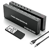 LVY HDMI Switch 4K@60Hz, 7In 1Out HDMI Switcher Selector with IR Remote HDCP 2.2 for Switch,Xbox,PS4/PS5,Fire Stick,Roku,Apple TV,Blu-ray Player etc. (7In-1Out)