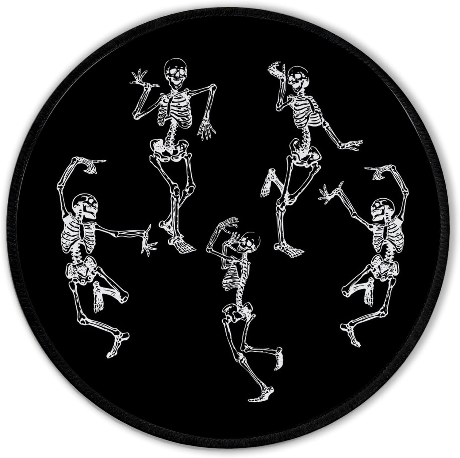 Dancing Skeleton Halloween Small Round Mouse Pad 8.6x8.6in