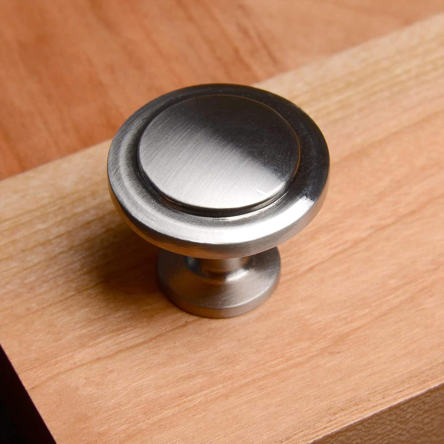 Modern Round Pull Knob, 1-1/4", Satin Nickel, 300 Pieces