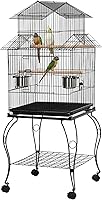 Yaheetech 55-Inch Triple Roof Rolling Bird Cage with Detachable Stand for Cockatiels, Conures, Parakeets